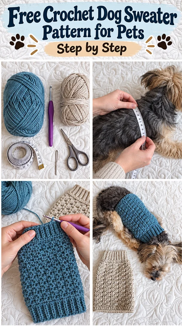 Free Crochet Dog Sweater Pattern for Pets