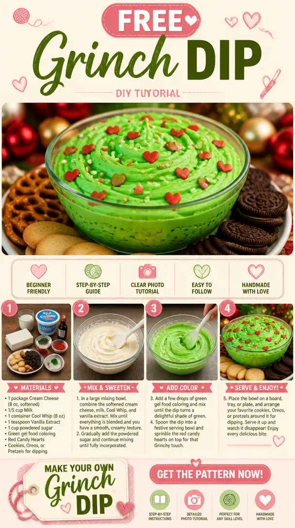 A festive green Grinch Dip served in a bowl for holiday celebrations.