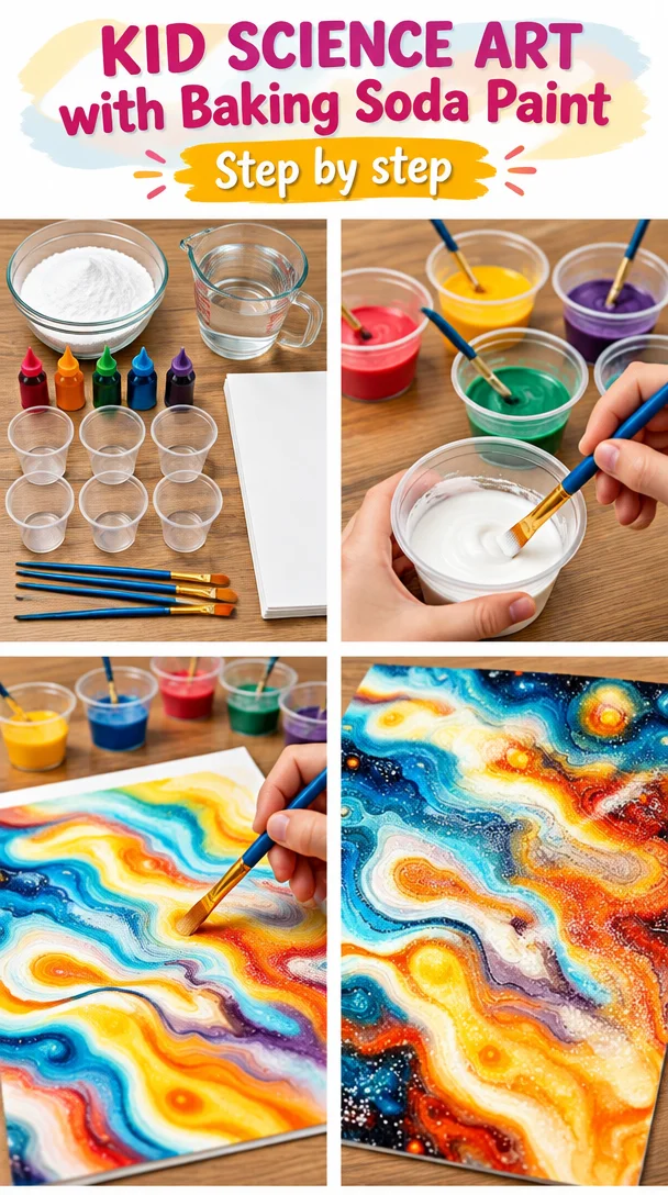 Kid Science Art with Baking Soda Paint