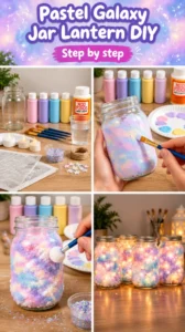 Pastel Galaxy Jar Lantern DIY