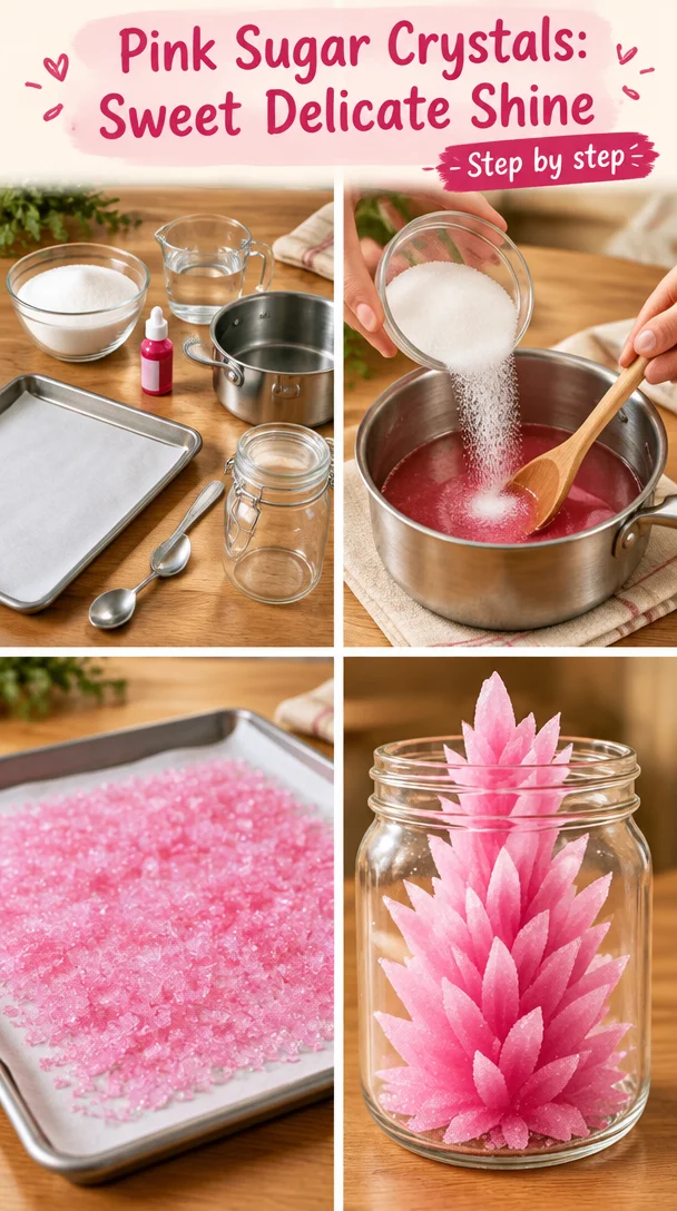 Pink Sugar Crystals: Sweet Delicate Shine