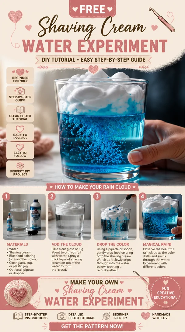 Shaving cream water experiment showcasing cream interaction with water