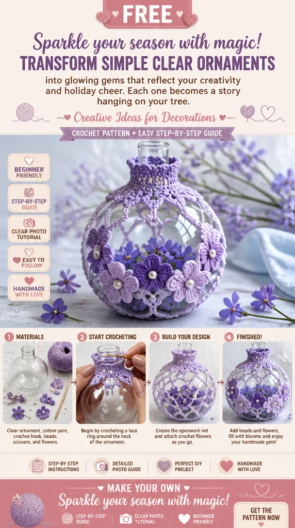 Creative holiday decorations using clear ornaments as glowing gems.