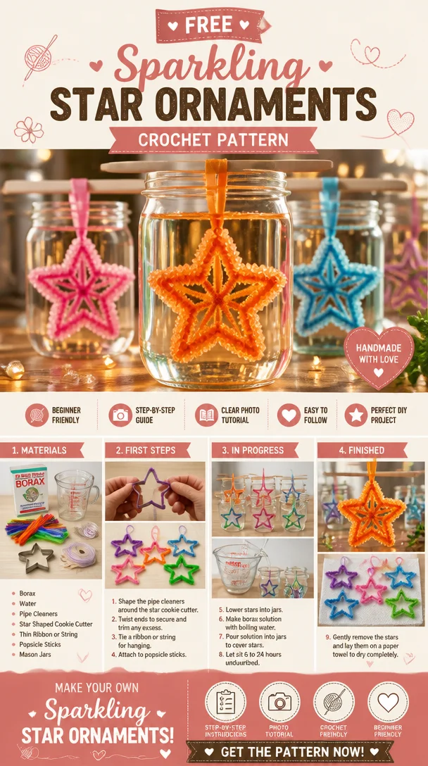 Sparkling star ornaments for festive holiday decoration