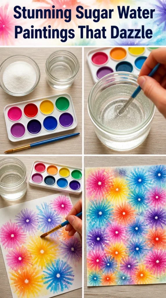 Colorful sugar water painting showcasing vibrant designs and artistic flair.
