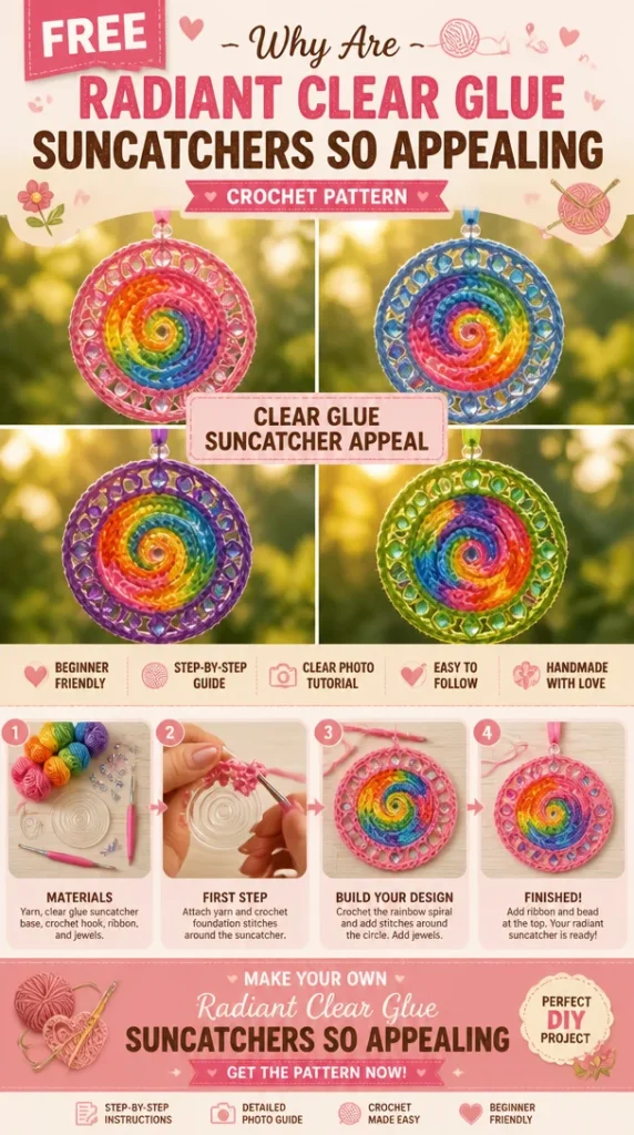 Stunning Radiant Clear Glue Suncatchers showcasing vibrant colors and designs.