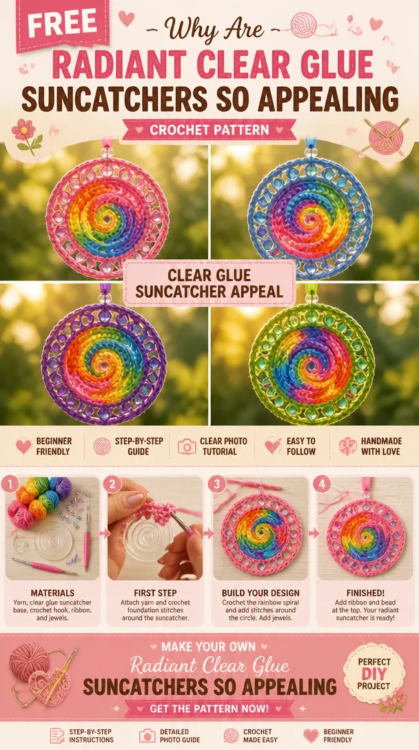 Stunning Radiant Clear Glue Suncatchers showcasing vibrant colors and designs.