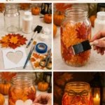 Autumn Heart Jar Lantern Craft