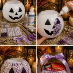 Bedazzled Pearl and Rhinestone Pumpkin Bucket
