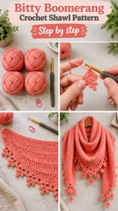 Bitty Boomerang Crochet Shawl Pattern