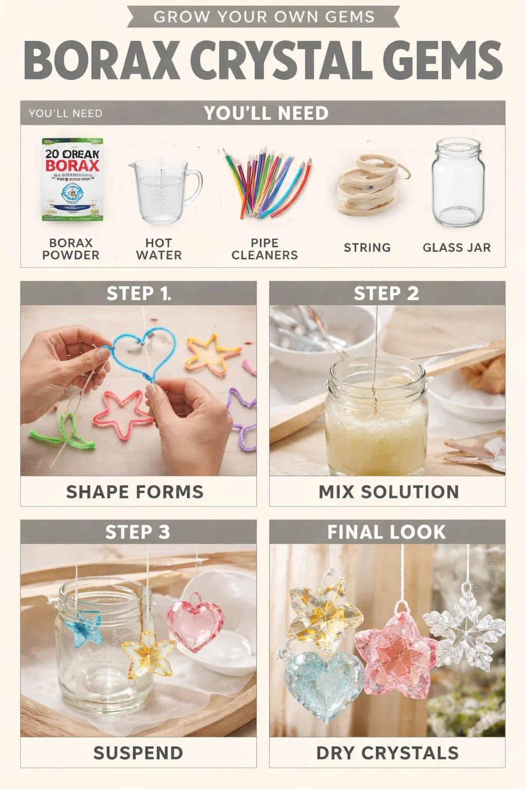 DIY Borax Crystal Gems for Stunning Home Decor