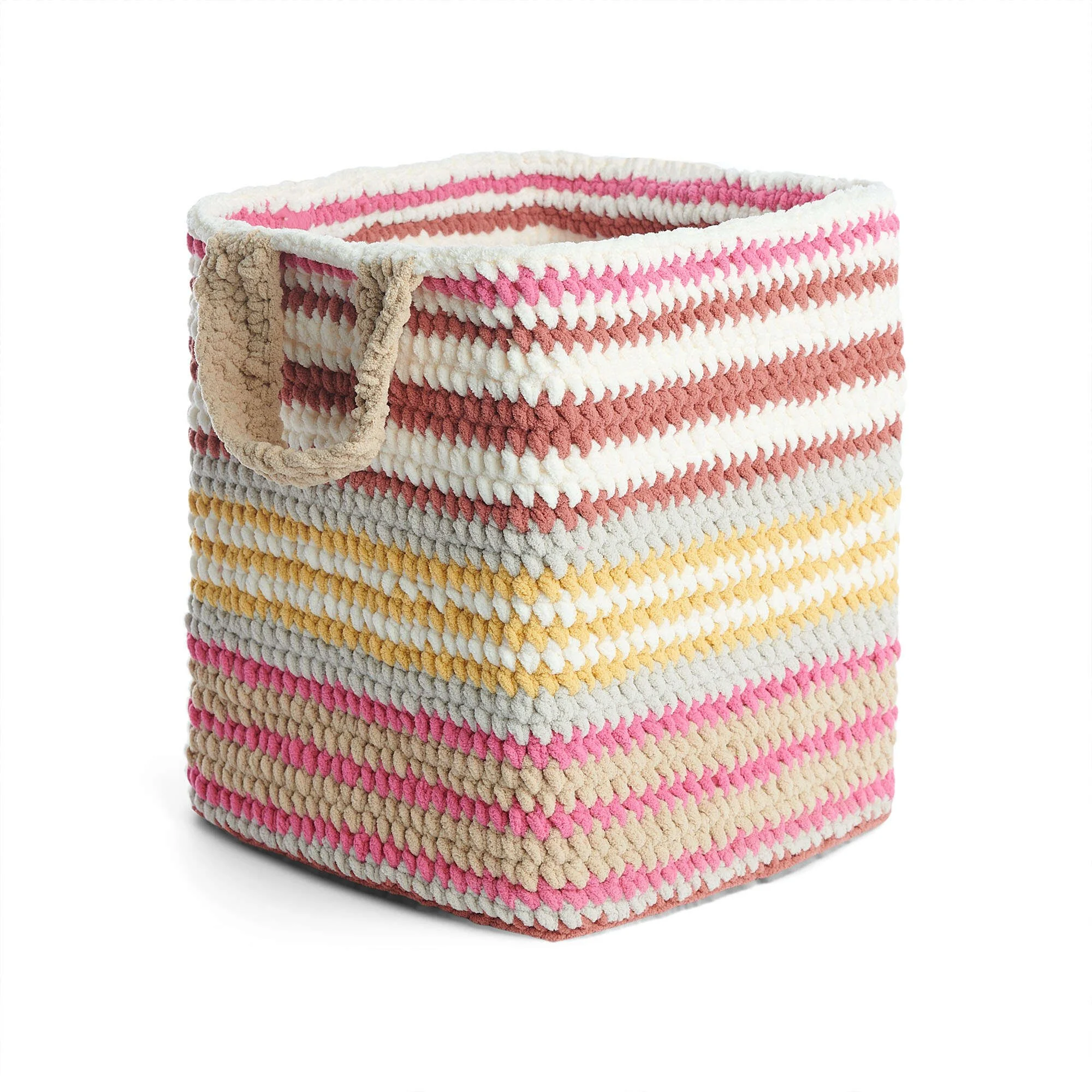 Crochet Boxy Striped Basket Pattern