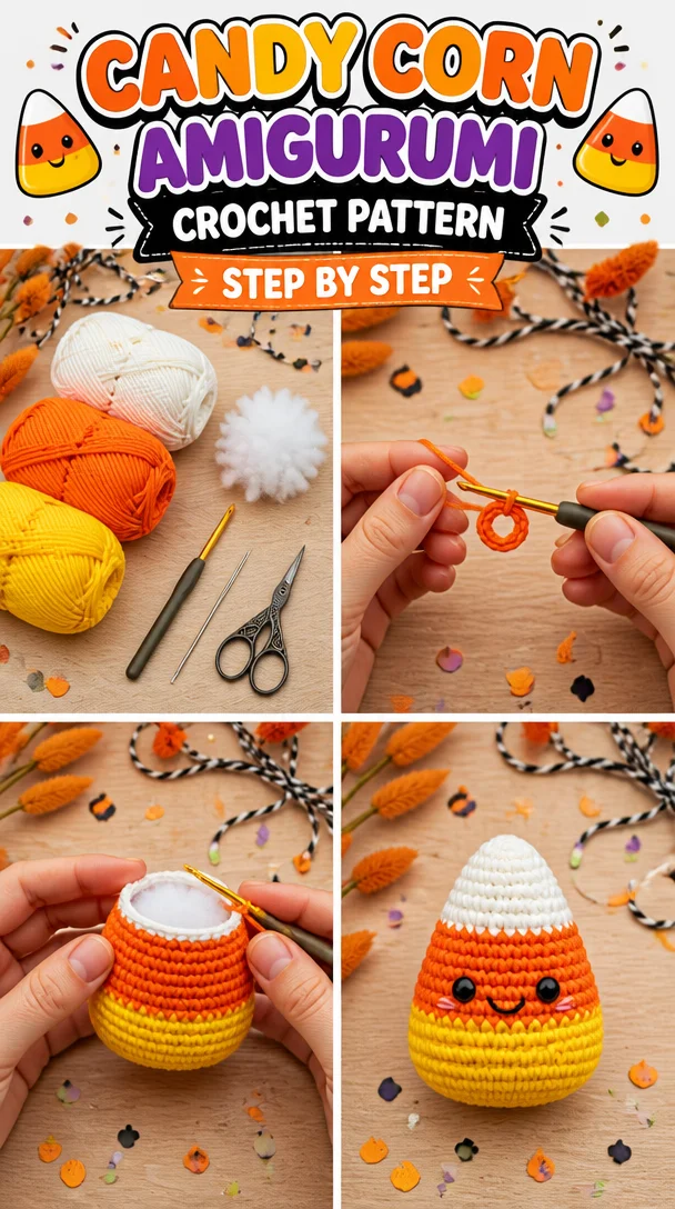 Candy Corn Amigurumi Crochet Pattern