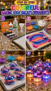 Colorful Baking Soda Galaxy Ornaments