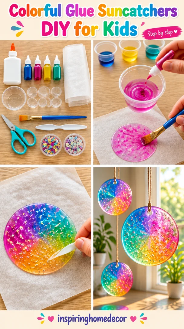 Create Colorful Glue Suncatchers: Fun Sun Catchers DIY for Kids