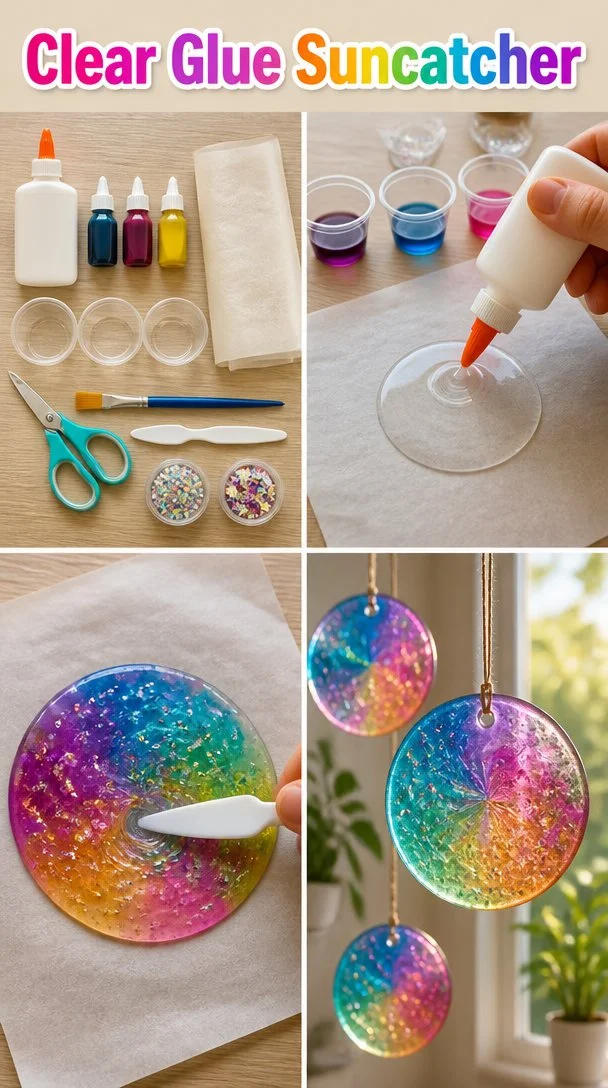 Create Colorful Glue Suncatchers: Fun Sun Catchers DIY for Kids