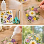 Create Clear Glue Flower Suncatchers