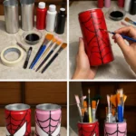 Create DIY Spider-Man Brush Holders