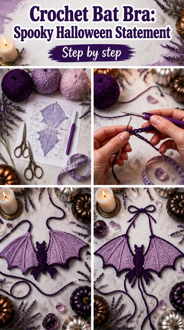 Crochet Bat Bra: Spooky Halloween Statement
