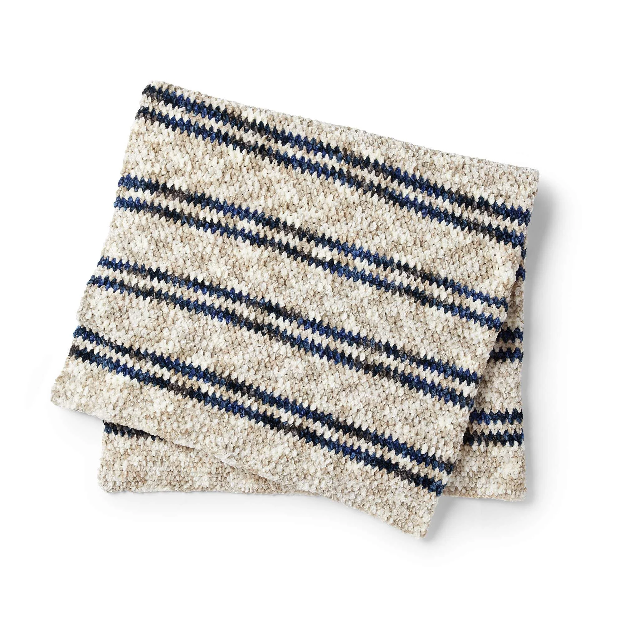 Moss Stitch Stripes Crochet Blanket Pattern