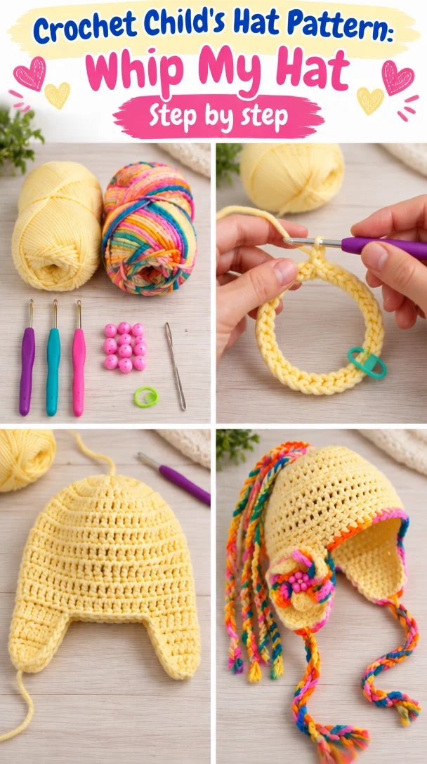Crochet Child's Whip My Hat Pattern
