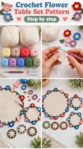 Crochet Flower Table Set Pattern