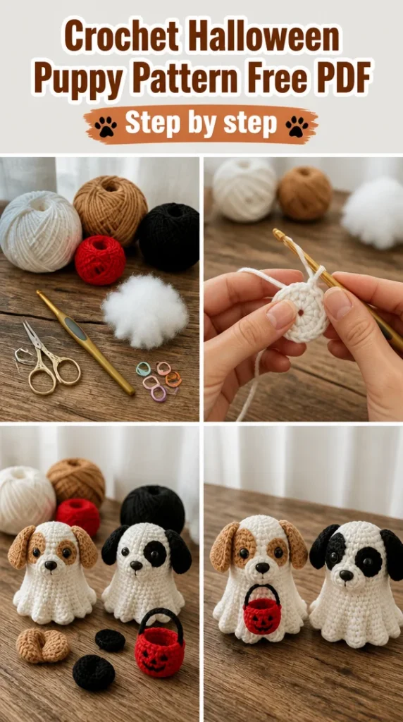 Crochet Halloween puppy pattern free PDF Halloween decor