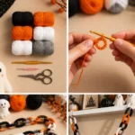 Crochet Paper Chain Halloween Garland