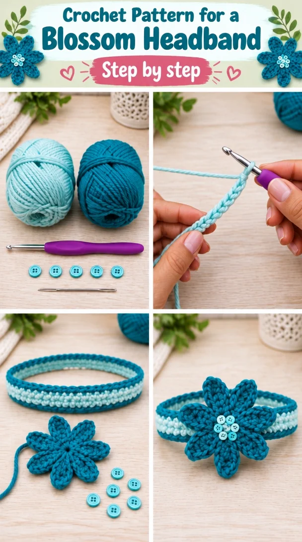 Crochet Blossom Headband Pattern
