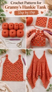 Crochet Pattern for Granny’s Hankie Tank