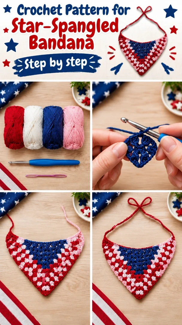 Crochet Star Spangled Bandana Pattern