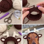 Crochet Reindeer Snood Pattern for Dogs
