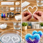 Crystal Growing Pipe Cleaner Hearts