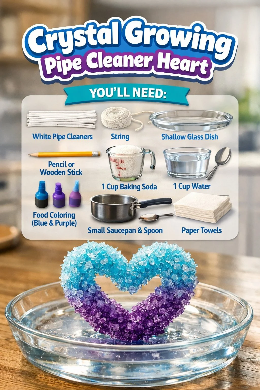 Create Stunning Crystal Growing Pipe Cleaner Hearts – A Fun Science Craft