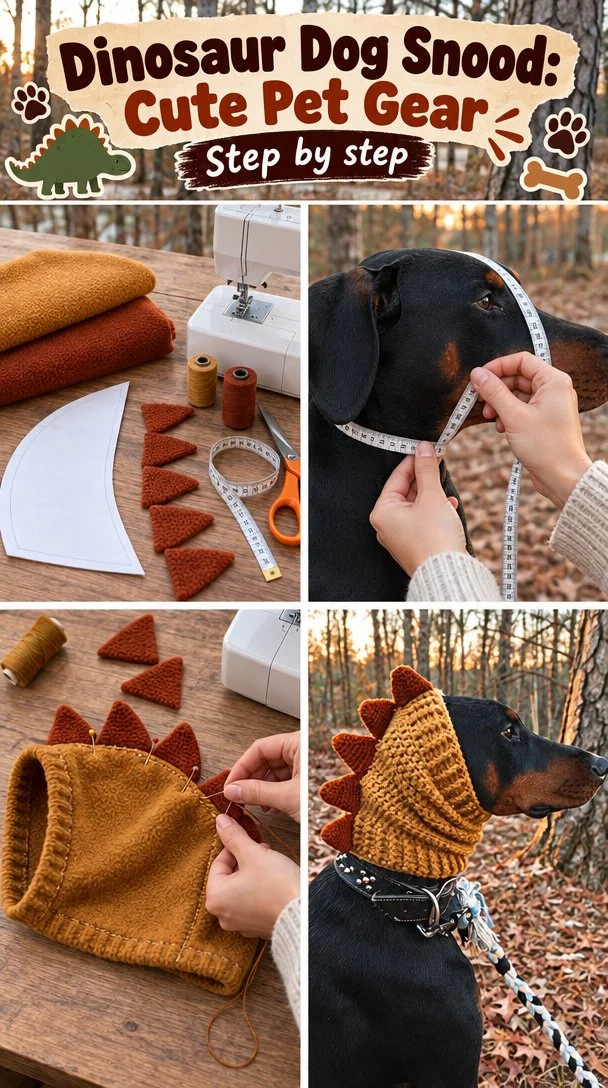 Dinosaur Dog Snood: Cute Pet Gear