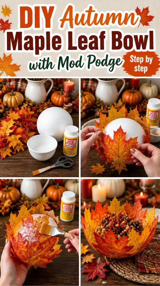 DIY Autumn Maple Leaf Bowl with Mod Podge