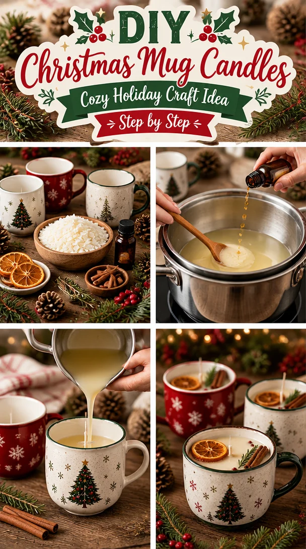 DIY Christmas Mug Candles: Cozy Holiday Craft Idea