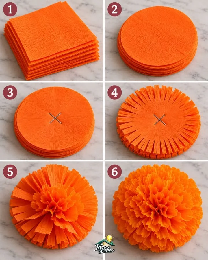 🧡🌼 FLORES DE CEMPASÚCHIL CON PAPEL CREPÉ 🌼🧡

Una idea sencilla y hermosa para decorar nuestro altar en esta temporada 🏵️ 🧡 Puedes preparar varias y utilizarlas para formar un arco, una guirnalda...