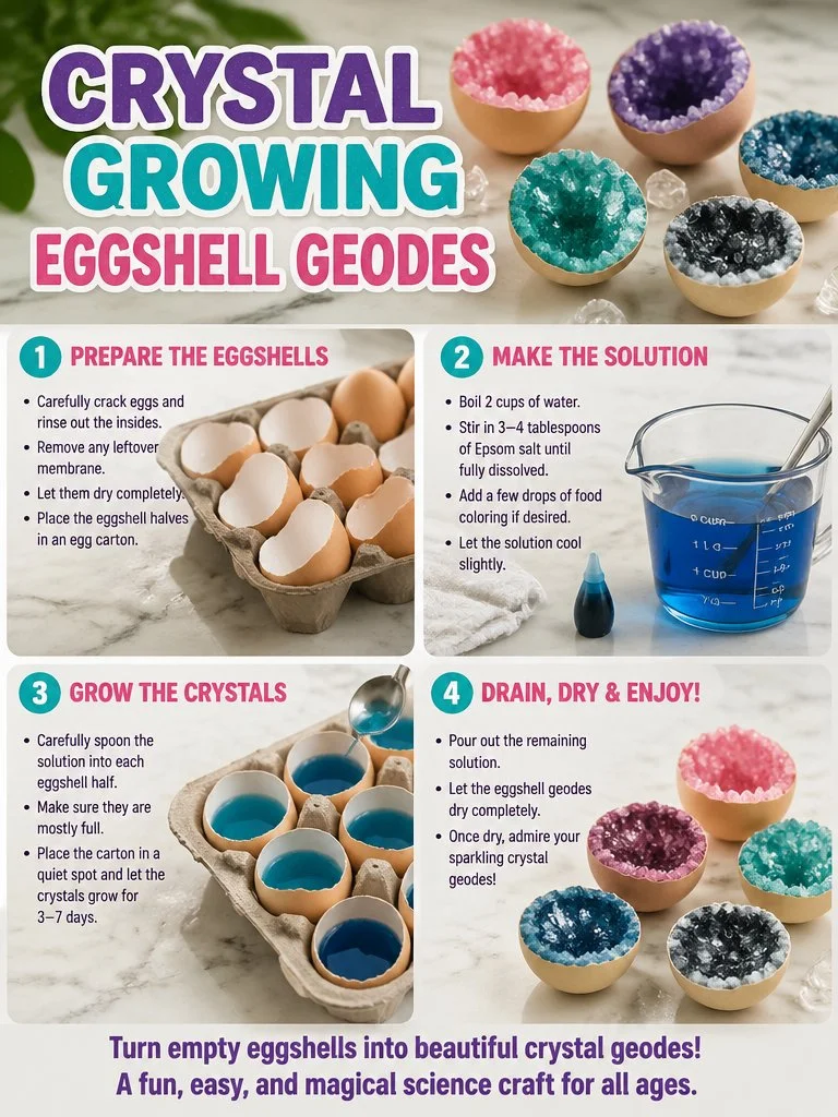 DIY Crystal Growing Eggshell Geodes: A Fun Craft for Everyone!