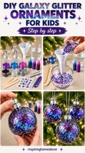 DIY Galaxy Glitter Ornaments for Kids