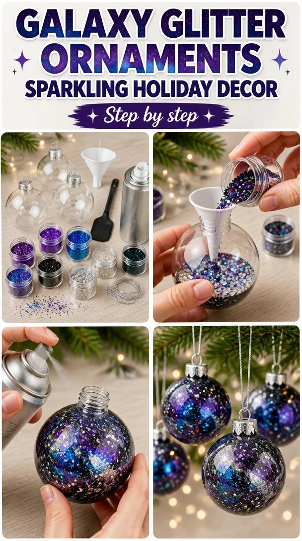 Create Stunning DIY Galaxy Glitter Ornaments for Kids - Easy Craft Project