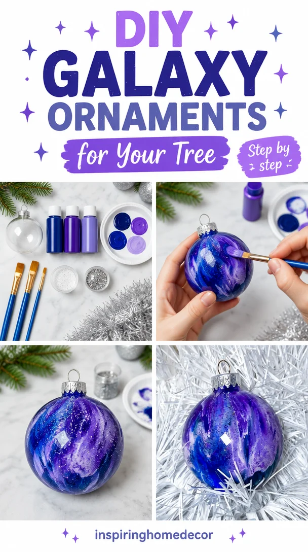 DIY Galaxy Ornaments to Make for Your Tree | Diy galaxy christmas ornaments, How to make galaxy ornaments, Galaxy ornament ideas