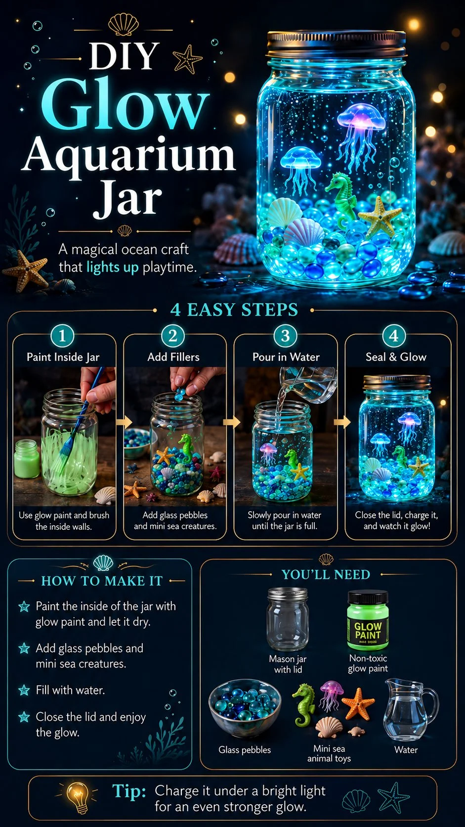 DIY Glow Aquarium Jar – Magical Ocean Craft Idea