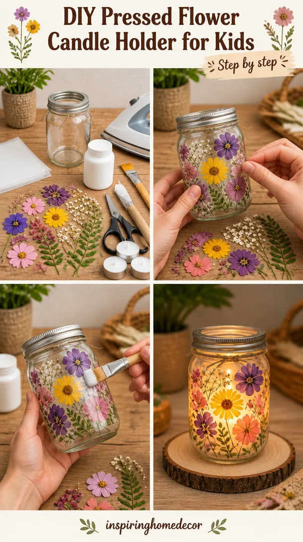 Create a Beautiful Pressed Flower Candle Holder – A Kid-Friendly DIY Craft