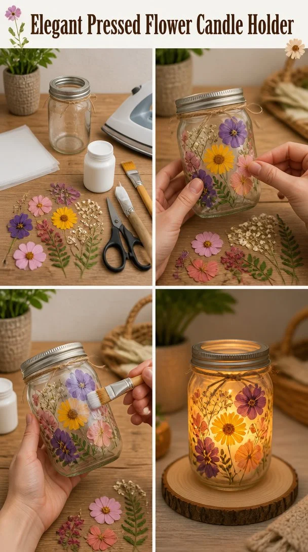 Create a Beautiful Pressed Flower Candle Holder – A Kid-Friendly DIY Craft