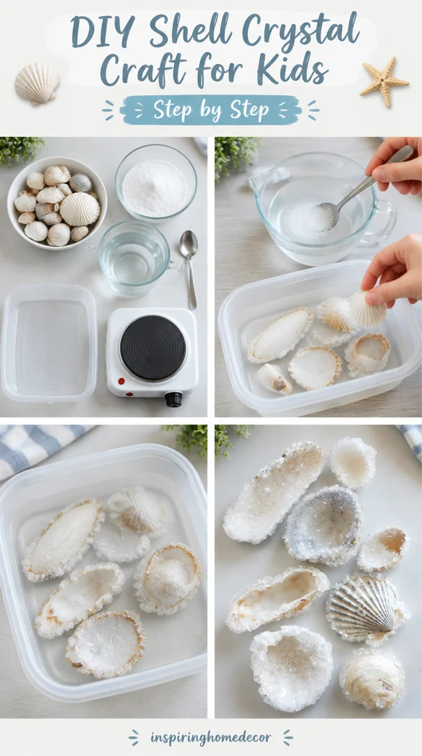 DIY Shell Crystal Craft for Kids