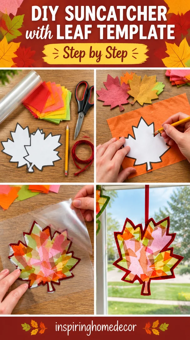 DIY Suncatcher with Leaf Template