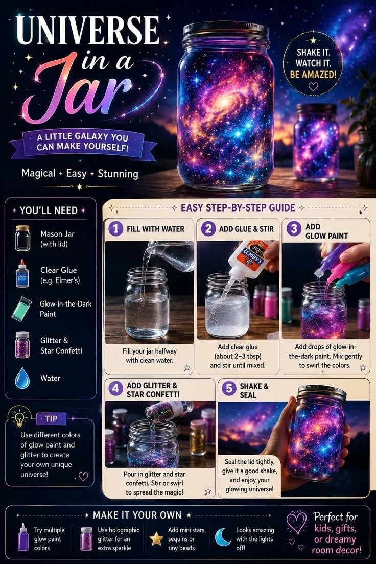 DIY Universe in a Jar – Magical Glowing Galaxy Craft