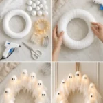 Easy DIY Lighted Ghost Wreath