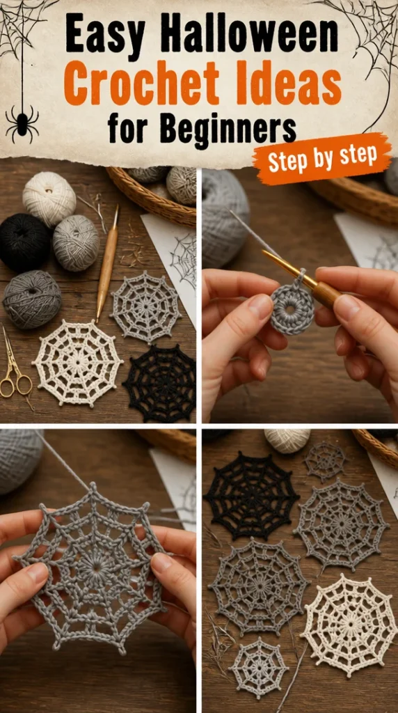 Colorful Halloween crochet decorations and crafts for beginners